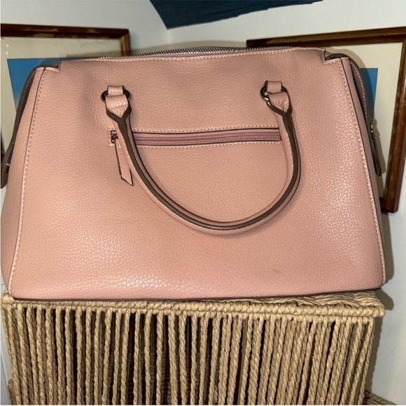 Anne Klein Drew Satchel, АKH3219, Dusty Rose color. Two Light Cream Wallets - Picture 6 of 16